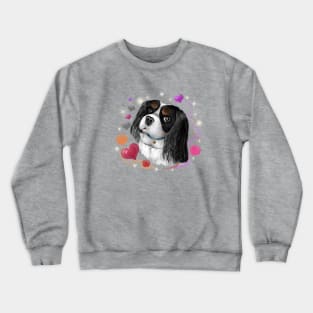 Tri-Colored Cavalier King Charles Spaniel Love Design Crewneck Sweatshirt